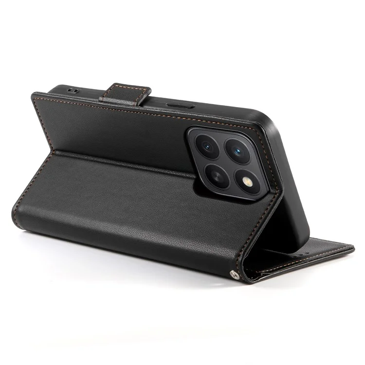 Capa de Couro Sintético com Suporte para Honor X8c 4G - Carteira para Celular - Preto