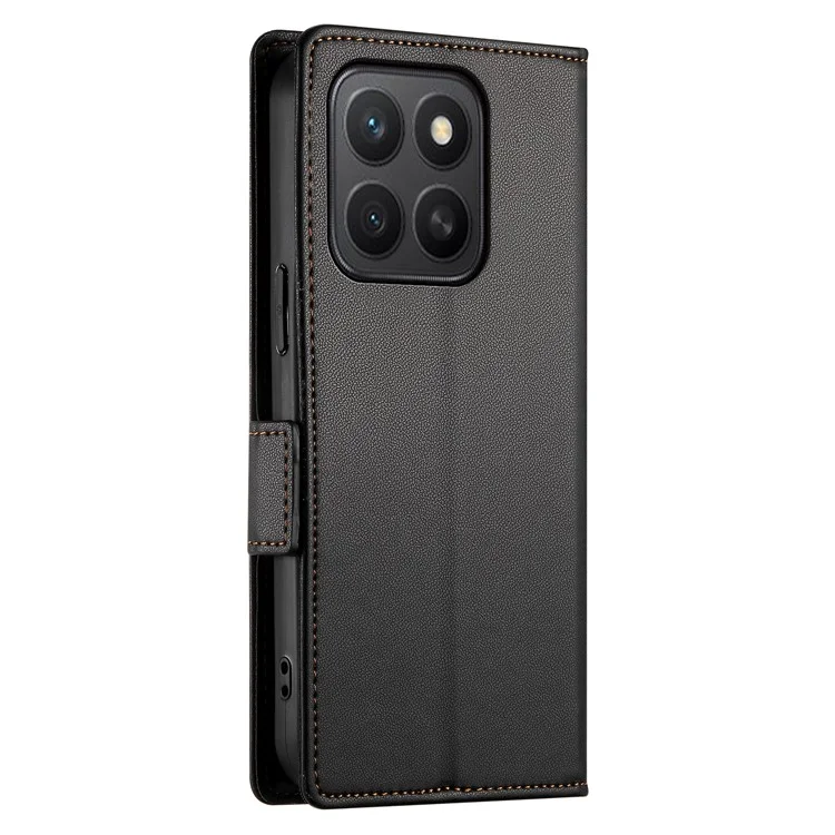 Capa de Couro Sintético com Suporte para Honor X8c 4G - Carteira para Celular - Preto