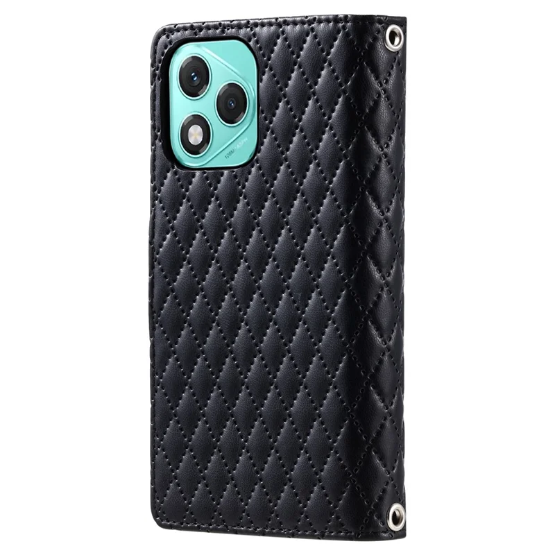Style 012 for Honor 400 Lite 5G Case Zipper Pocket Glitter Leather Phone Cover - Black