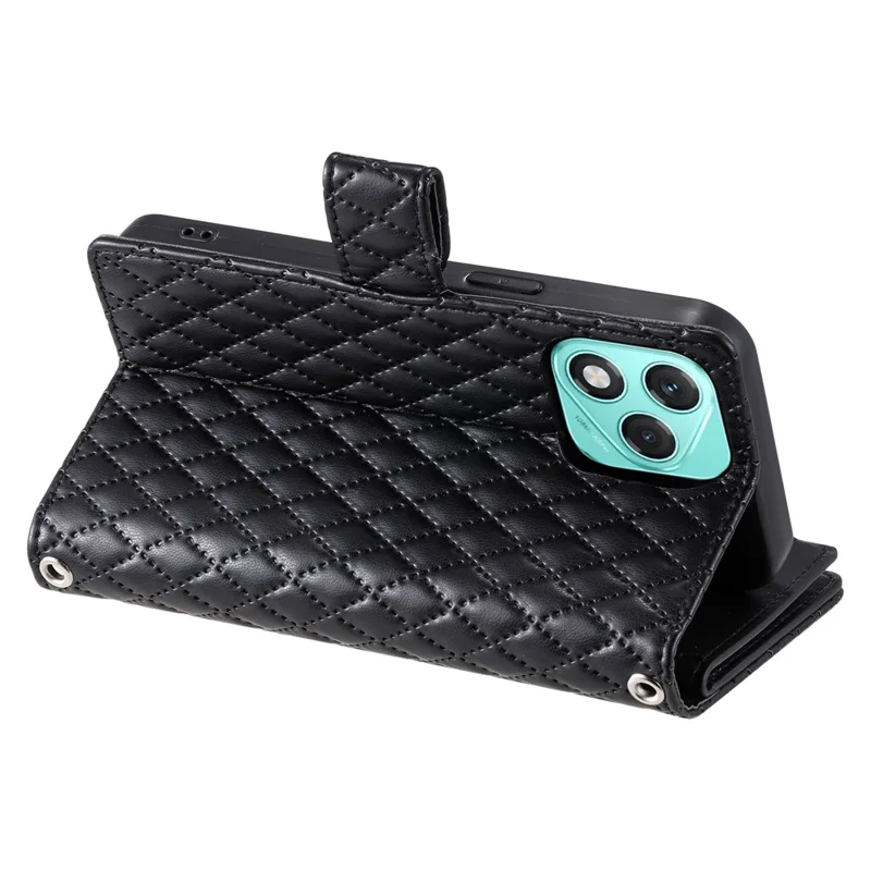 Style 012 for Honor 400 Lite 5G Case Zipper Pocket Glitter Leather Phone Cover - Black