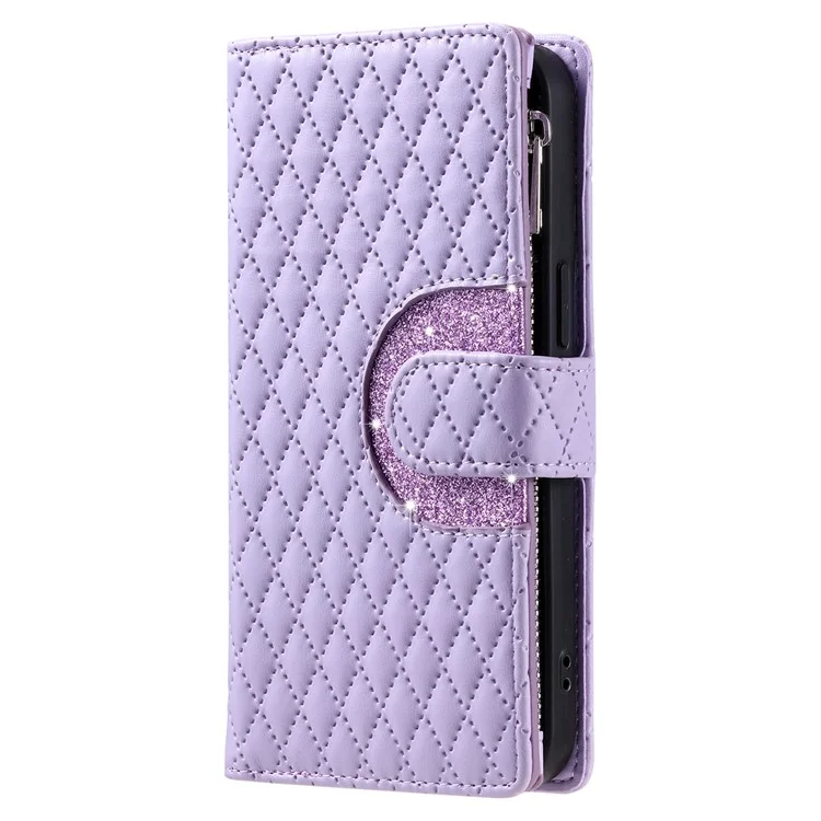 Custodia Stile 012 per Honor 400 Lite con Tasca con Cerniera, Glitter e Cover in Pelle per Telefono - Viola