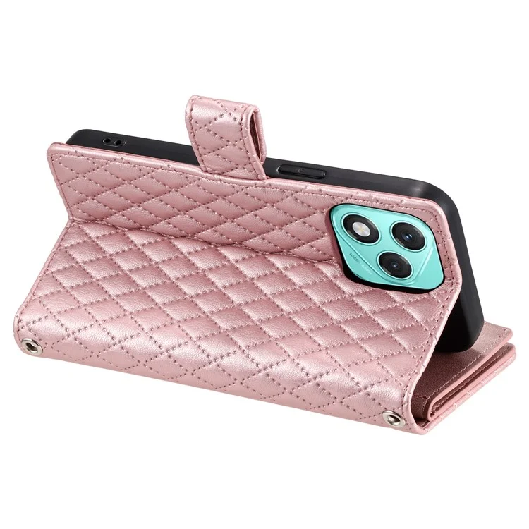 Style 012 for Honor 400 Lite Case Zipper Pocket Glitter Leather Phone Cover - Rose Gold