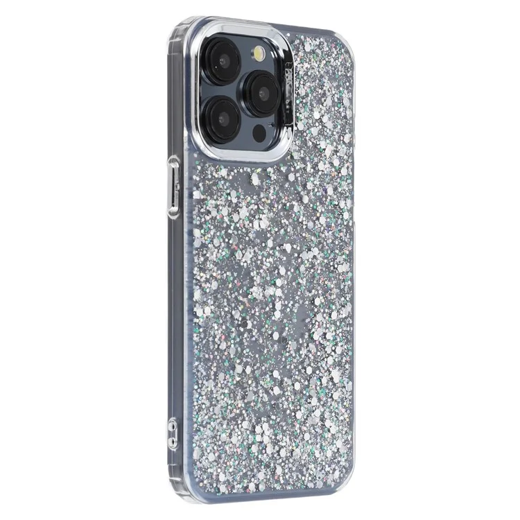Coque pour iPhone 15 Pro Max Design Époxy Électrolytique Soft TPU Protection Arrière avec Découpe Large pour Objectif