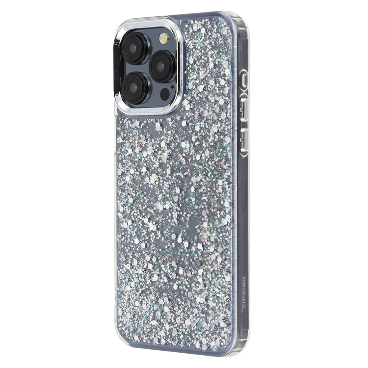Coque pour iPhone 15 Pro Max Design Époxy Électrolytique Soft TPU Protection Arrière avec Découpe Large pour Objectif