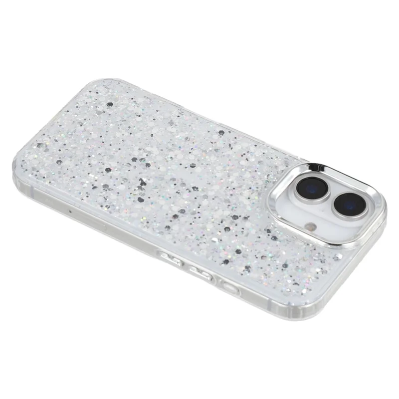 For iPhone 16 Case Epoxy Design Electroplating Soft TPU Phone Back Cover Large Lens Cutout