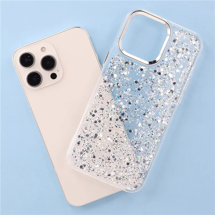 Étui pour iPhone 16 Pro Max Design Époxy Électroplaqué Soft TPU Coque Arrière Découpe Large pour Objectif