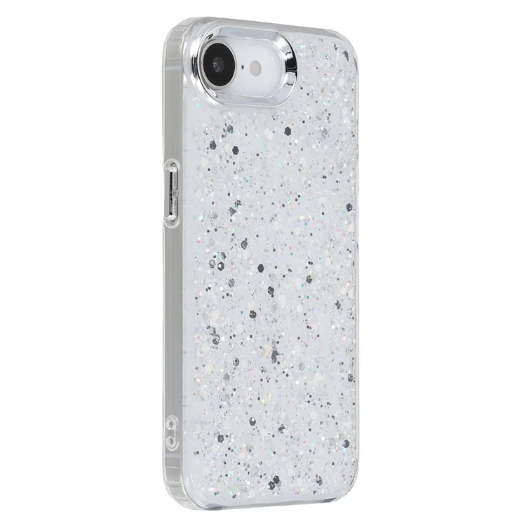 For iPhone 16e Case Epoxy Design Electroplating Soft TPU Phone Back Cover Large Lens Cutout