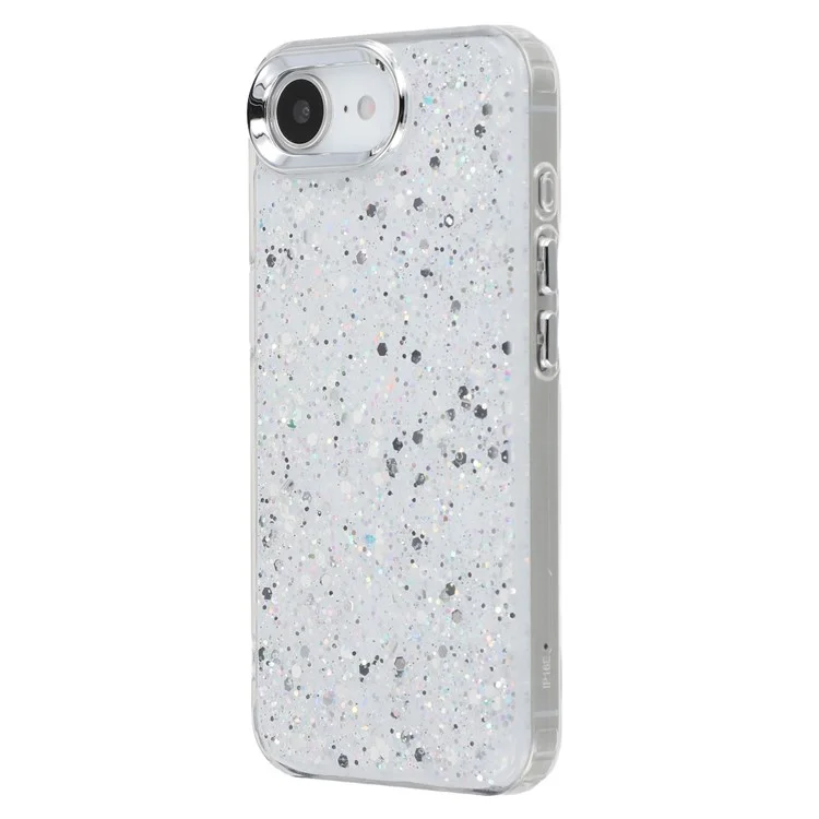 For iPhone 16e Case Epoxy Design Electroplating Soft TPU Phone Back Cover Large Lens Cutout