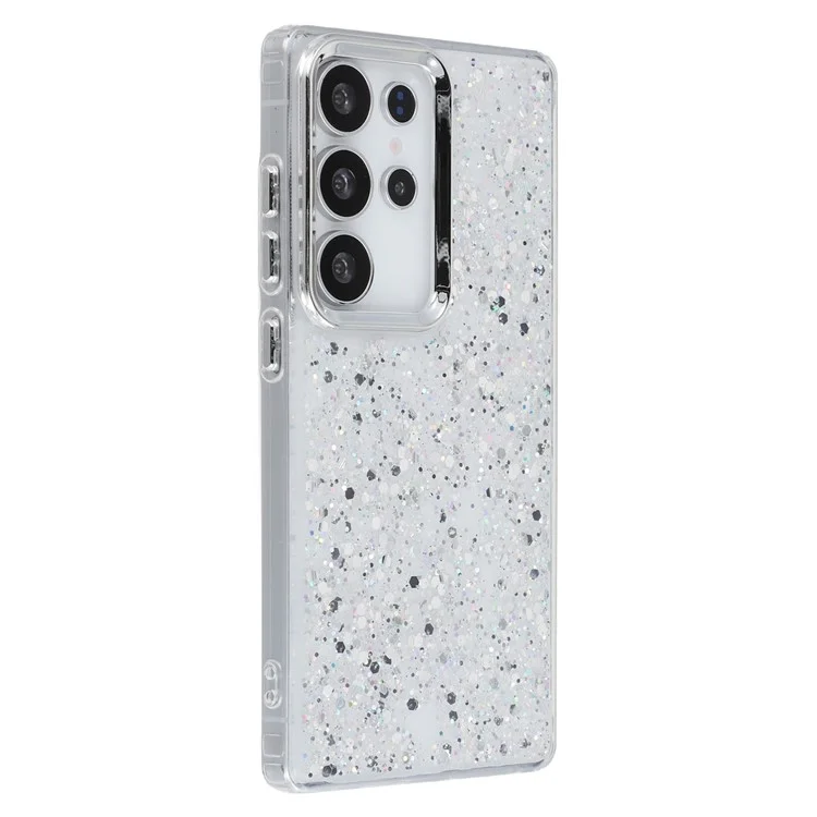 For Samsung Galaxy S24 Ultra Case Epoxy Design Electroplating Soft TPU Phone Back Cover Large Lens Cutout