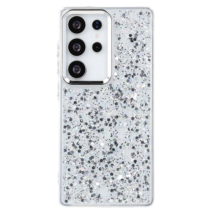 For Samsung Galaxy S24 Ultra Case Epoxy Design Electroplating Soft TPU Phone Back Cover Large Lens Cutout