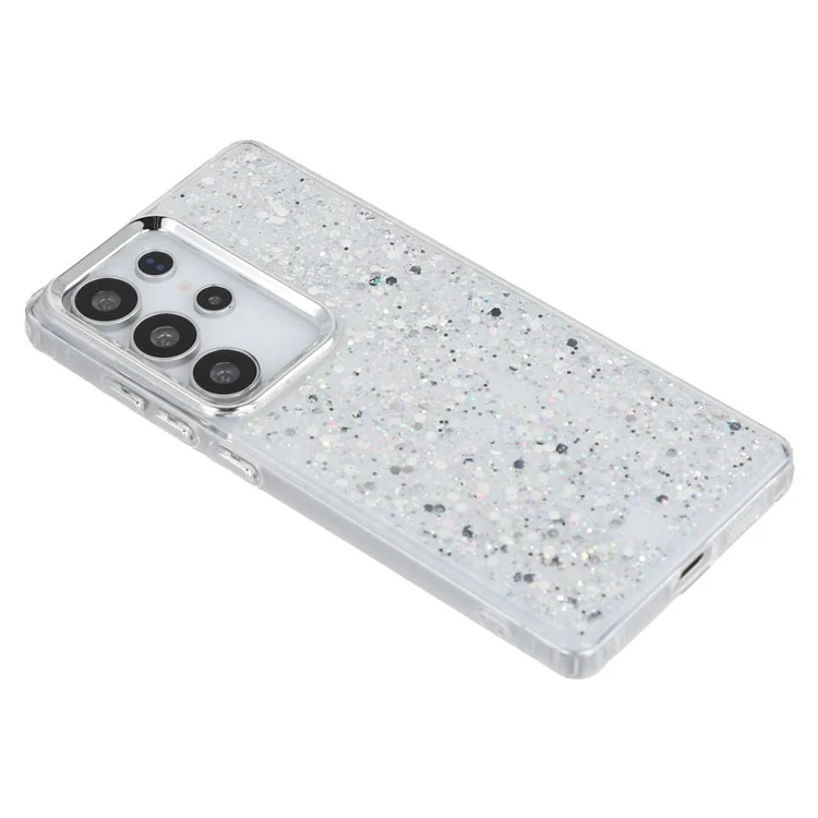 For Samsung Galaxy S24 Ultra Case Epoxy Design Electroplating Soft TPU Phone Back Cover Large Lens Cutout
