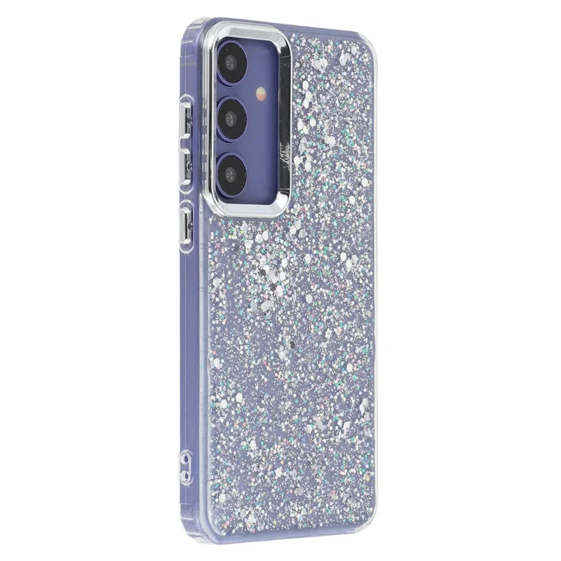 For Samsung Galaxy S23 FE Case Epoxy Design Electroplating Soft TPU Phone Back Cover Large Lens Cutout