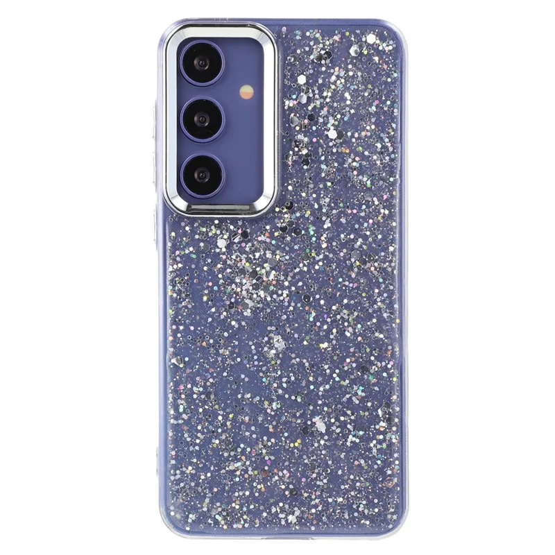 For Samsung Galaxy S23 FE Case Epoxy Design Electroplating Soft TPU Phone Back Cover Large Lens Cutout