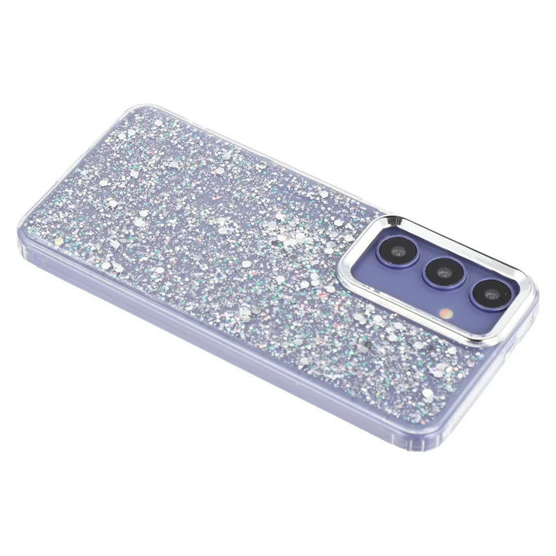 For Samsung Galaxy S23 FE Case Epoxy Design Electroplating Soft TPU Phone Back Cover Large Lens Cutout