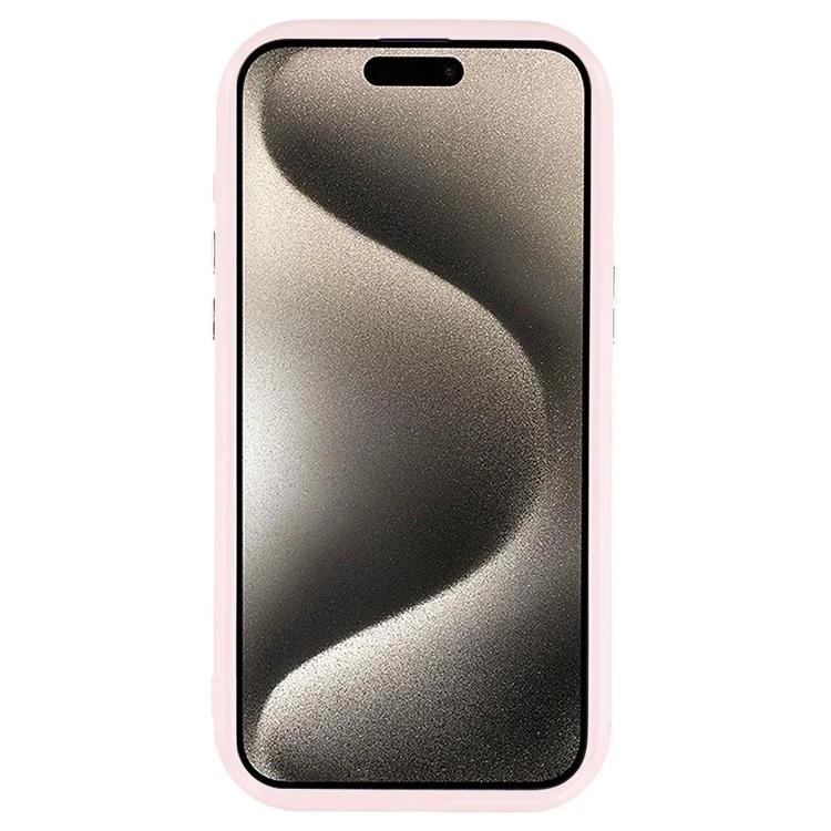 For iPhone 15 Pro Case Pattern Printing TPU + Acrylic Phone Back Cover Large Lens Cutout - Pink Pig