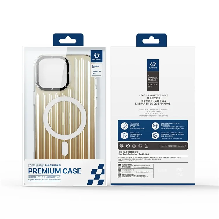 Funda DUX DUCIS Zest Series para iPhone 16 Pro compatible con MagSafe Gradiente TPU + PET Funda de teléfono - Dorado desierto