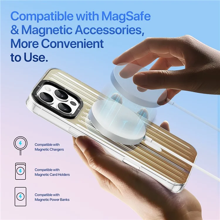 Funda DUX DUCIS Zest Series para iPhone 16 Pro compatible con MagSafe Gradiente TPU + PET Funda de teléfono - Dorado desierto