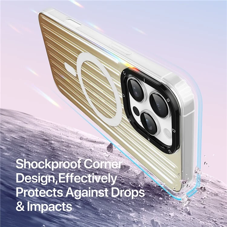 Funda DUX DUCIS Zest Series para iPhone 16 Pro compatible con MagSafe Gradiente TPU + PET Funda de teléfono - Dorado desierto