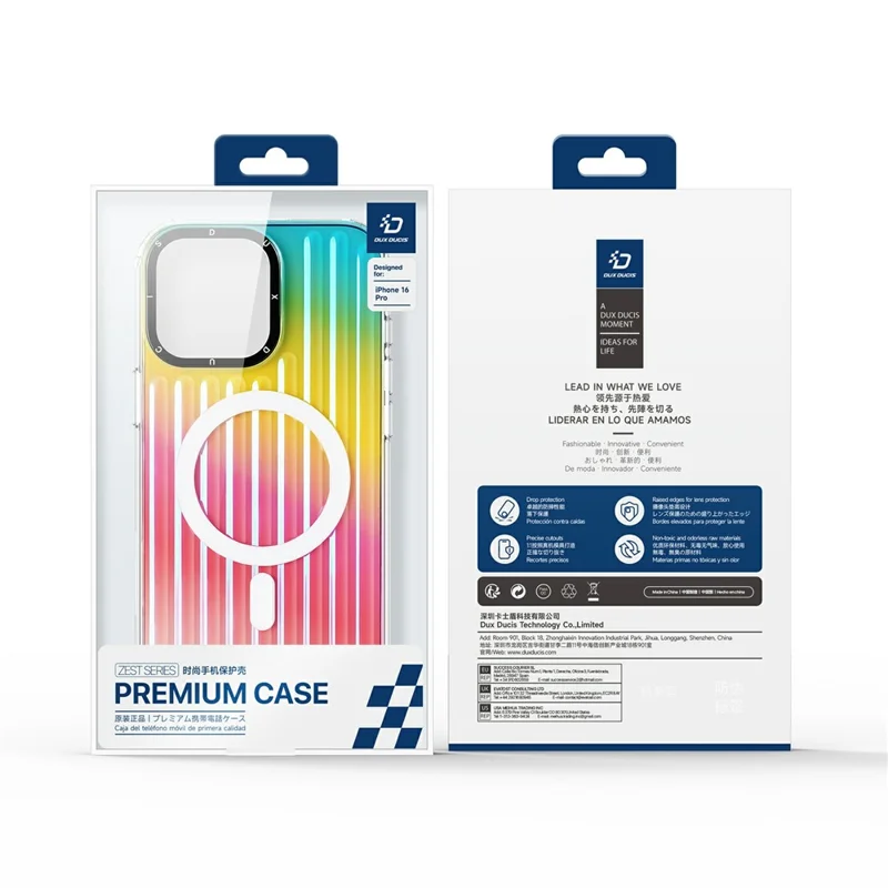 DUX DUCIS Zest Series For iPhone 16 Pro Case Compatible with MagSafe Gradient TPU + PET Phone Cover - Colorful