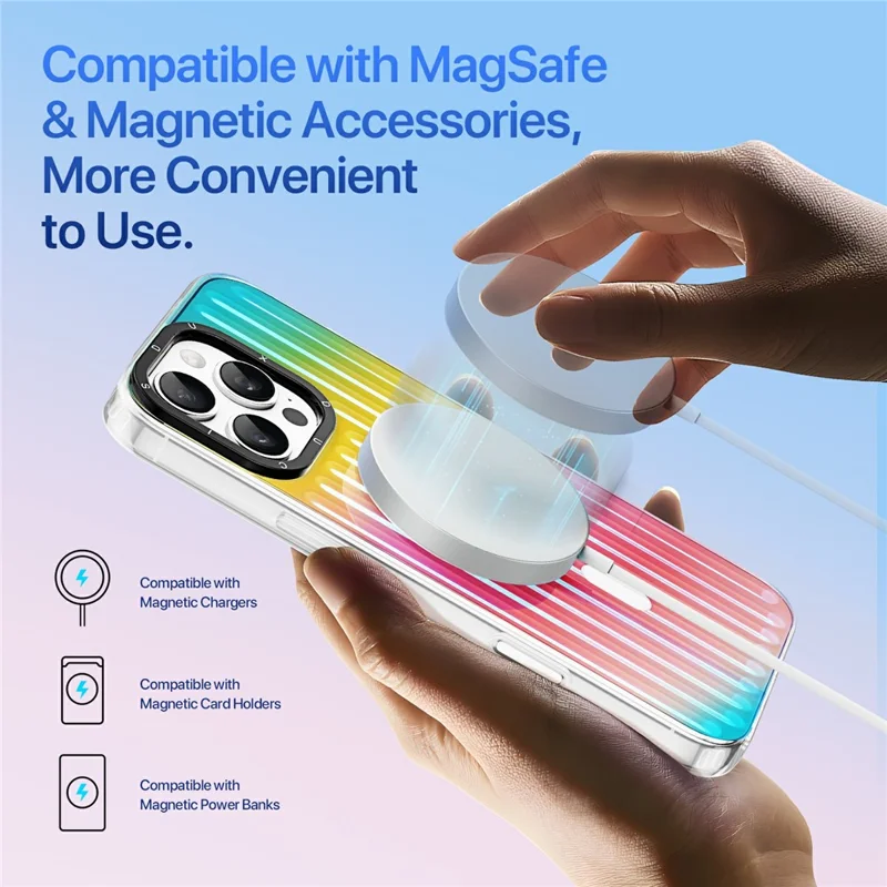 DUX DUCIS Zest Series For iPhone 16 Pro Case Compatible with MagSafe Gradient TPU + PET Phone Cover - Colorful