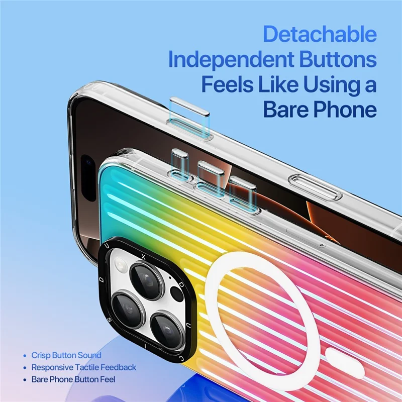 DUX DUCIS Zest Series For iPhone 16 Pro Case Compatible with MagSafe Gradient TPU + PET Phone Cover - Colorful
