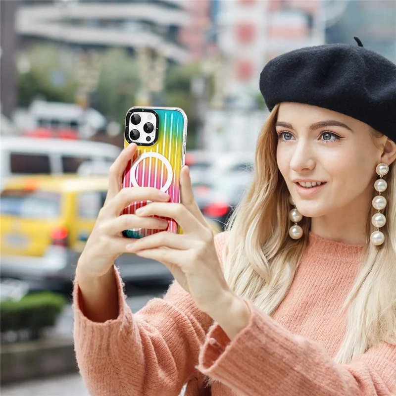 DUX DUCIS Zest Series For iPhone 16 Pro Case Compatible with MagSafe Gradient TPU + PET Phone Cover - Colorful