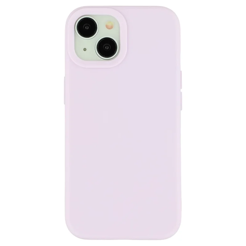 For iPhone 14 Case 2.0mm Thick Solid Color Soft TPU Phone Back Cover Large Lens Cutout - Light Purple
