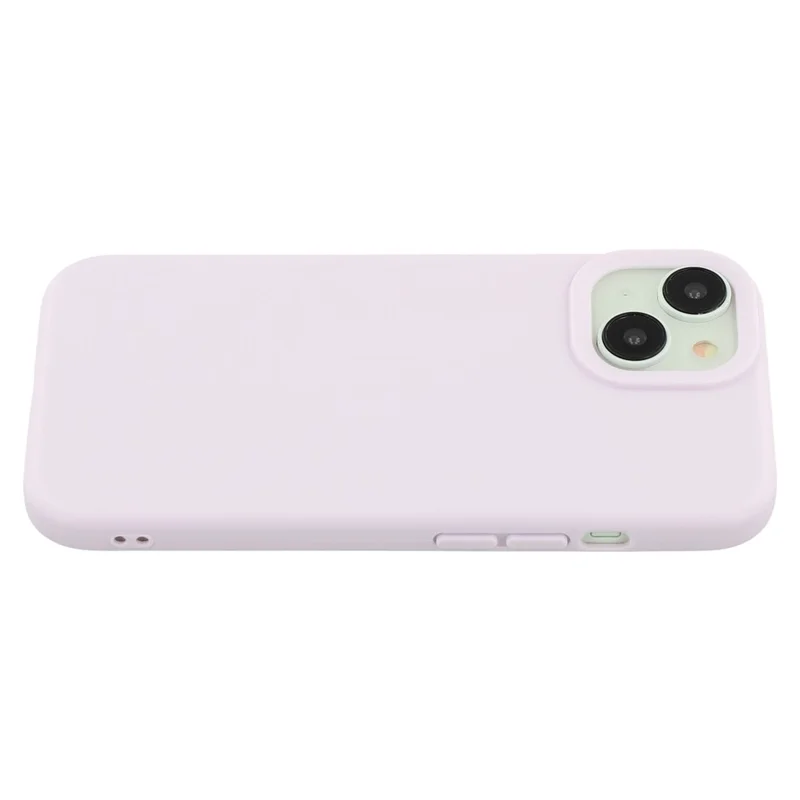 For iPhone 14 Case 2.0mm Thick Solid Color Soft TPU Phone Back Cover Large Lens Cutout - Light Purple
