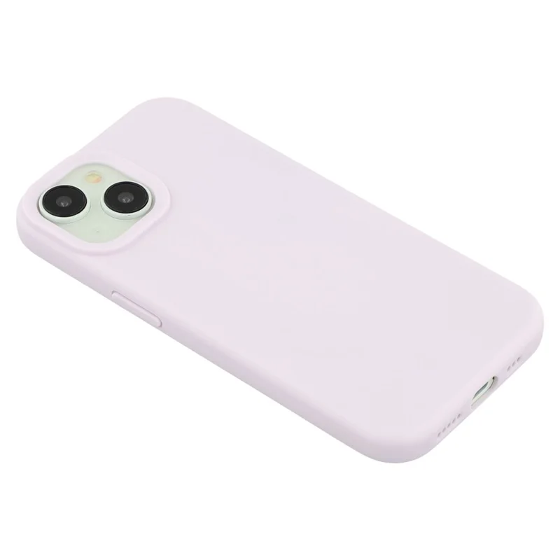 For iPhone 14 Case 2.0mm Thick Solid Color Soft TPU Phone Back Cover Large Lens Cutout - Light Purple