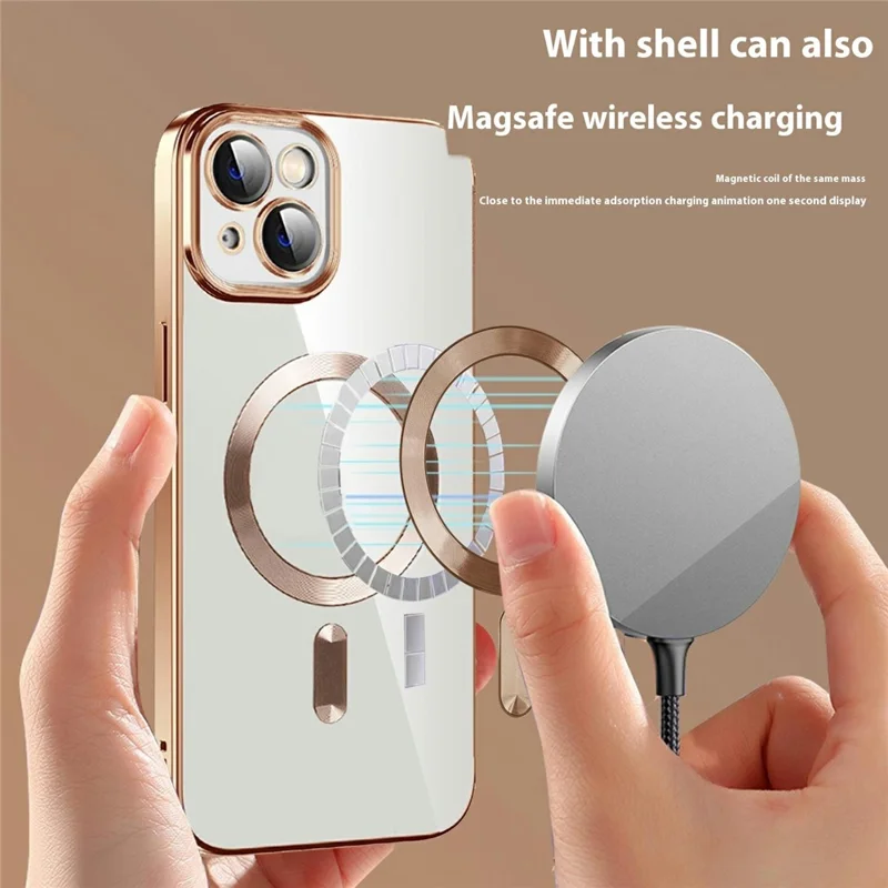 For iPhone 15 Plus Case Compatible with MagSafe TPU + PC Clear Back Cover - Black