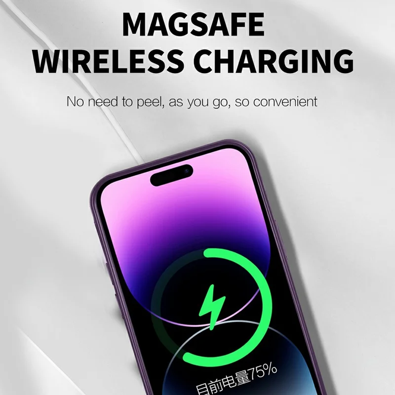 Für iPhone 15 Pro Max Hülle Kompatibel mit MagSafe TPU + PC Transparente Rückseite - Lila