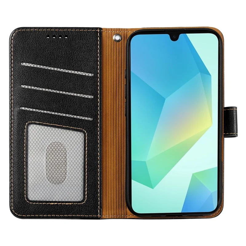 For Samsung Galaxy S25  /  S24 Case RFID Blocking Wallet Litchi Texture Leather Phone Cover Magnetic Clasp - Black
