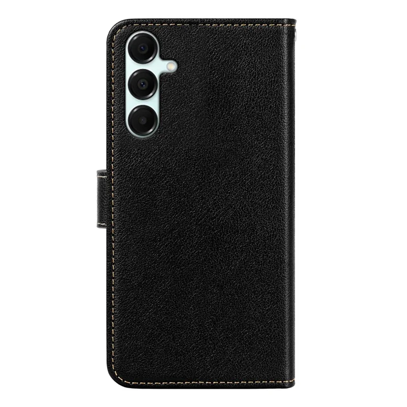 For Samsung Galaxy S25  /  S24 Case RFID Blocking Wallet Litchi Texture Leather Phone Cover Magnetic Clasp - Black