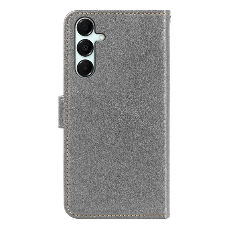 For Samsung Galaxy A05s 4G Case RFID Blocking Wallet Litchi Texture Leather Phone Cover Magnetic Clasp - Grey