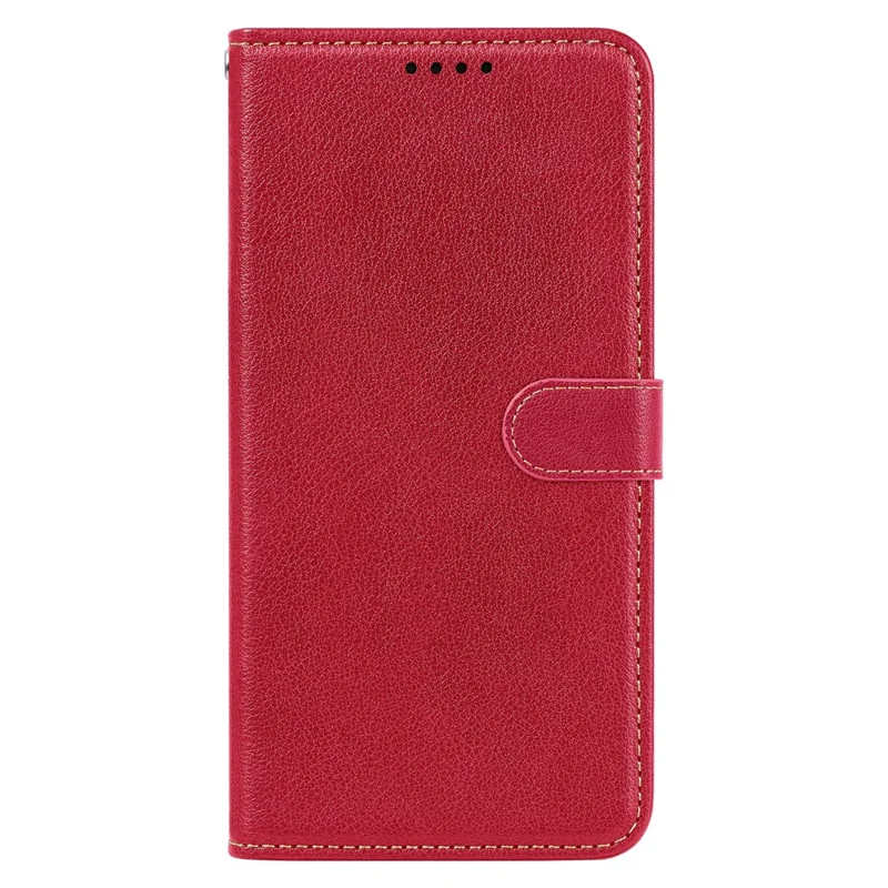 For Samsung Galaxy A16 4G / 5G Case RFID Blocking Wallet Litchi Texture Leather Phone Cover Magnetic Clasp - Red