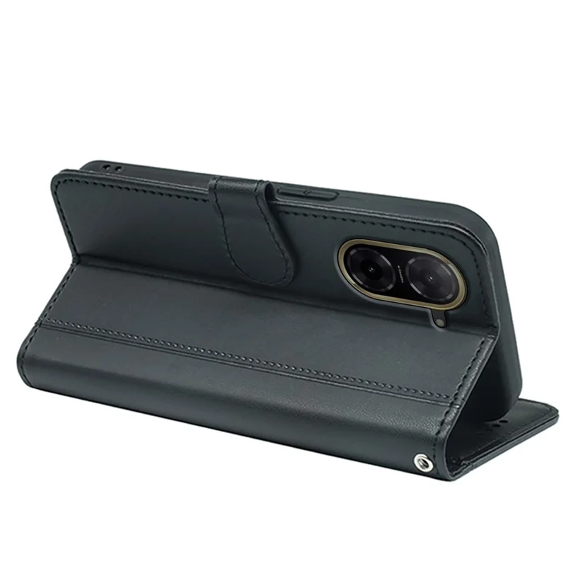 For Xiaomi Redmi A5 4G (171.7mm) / Poco C71 4G Wallet Case Magnetic Snap Leather Phone Cover with Strap - Black