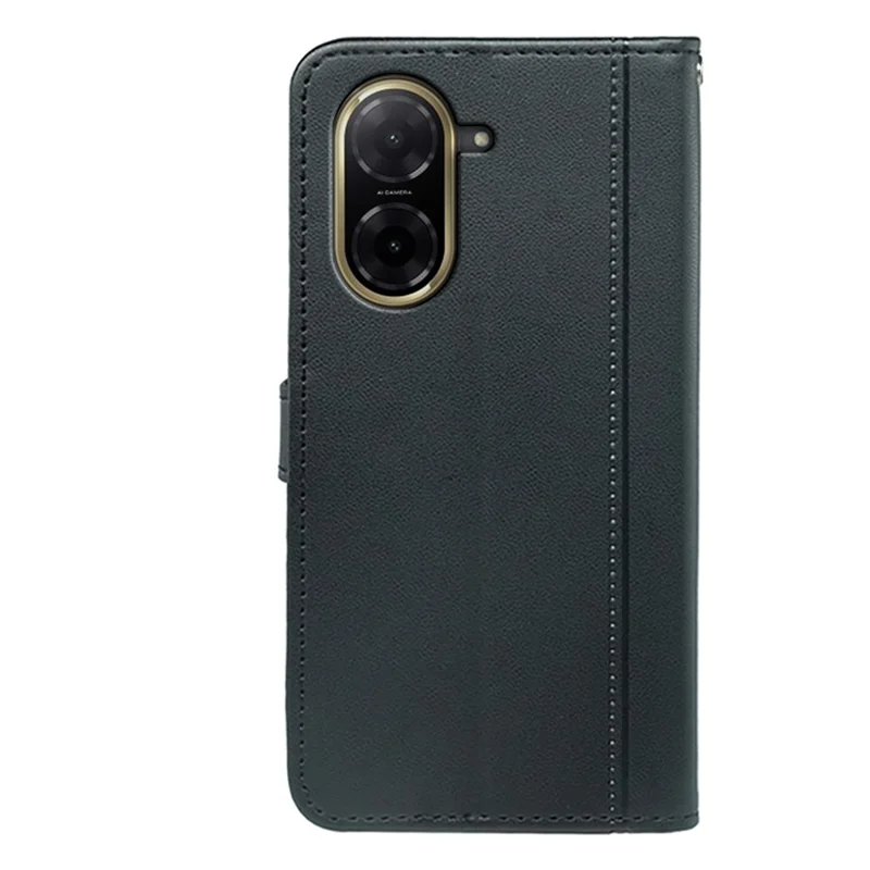 For Xiaomi Redmi A5 4G (171.7mm) / Poco C71 4G Wallet Case Magnetic Snap Leather Phone Cover with Strap - Black