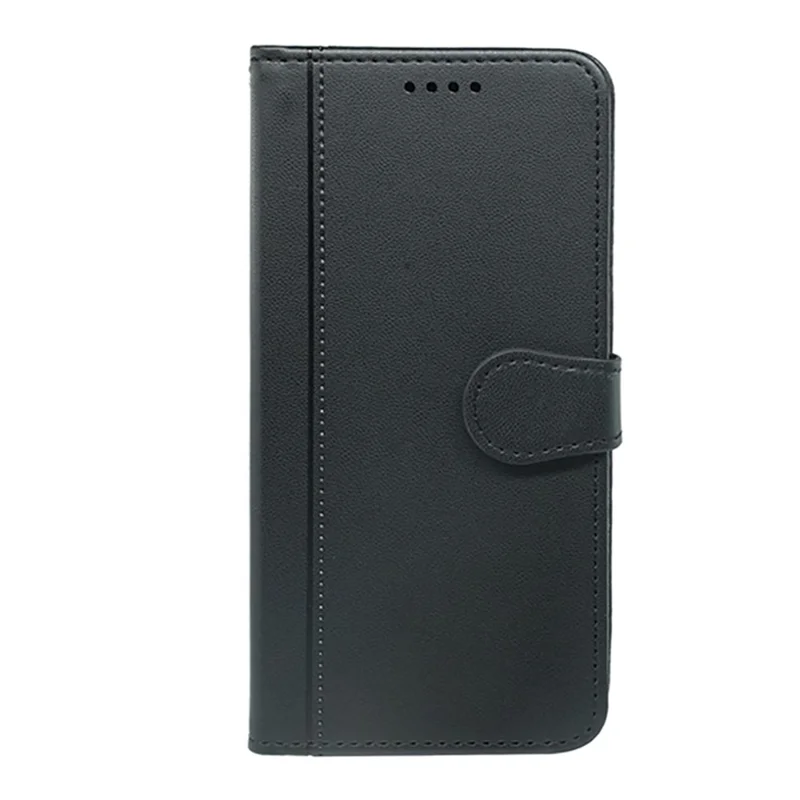 Futerał portfelowy z magnesem i paskiem na Xiaomi Redmi Note 14S 4G, pokrowiec z bawełnianej skóry z zamknięciem magnetycznym - Czarny