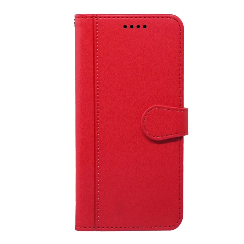 For Xiaomi Redmi Note 14S 4G Wallet Case Magnetic Snap Leather Phone Cover with Strap - Red