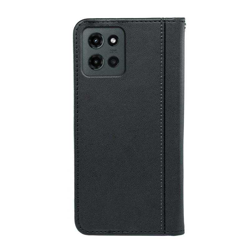 HX01 Obudowa portfelowa z magnesem do Motorola Edge (2025) 5G, pokrowiec z poliuretanowej skóry PU – Czarny