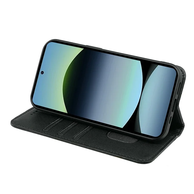 HX01 For Xiaomi Redmi Note 14S 4G Wallet Case Magnetic Closing PU Leather Phone Cover - Black