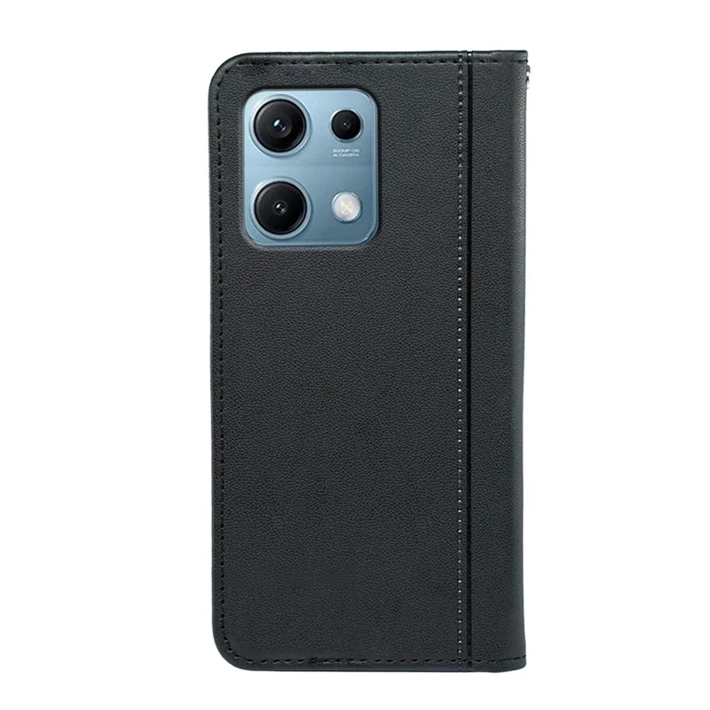 HX01 For Xiaomi Redmi Note 14S 4G Wallet Case Magnetic Closing PU Leather Phone Cover - Black