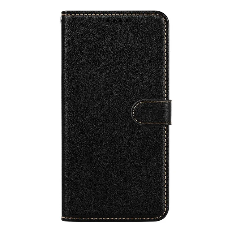 For Samsung Galaxy A26 5G Case RFID Blocking Wallet Litchi Texture Leather Phone Cover Magnetic Clasp - Black