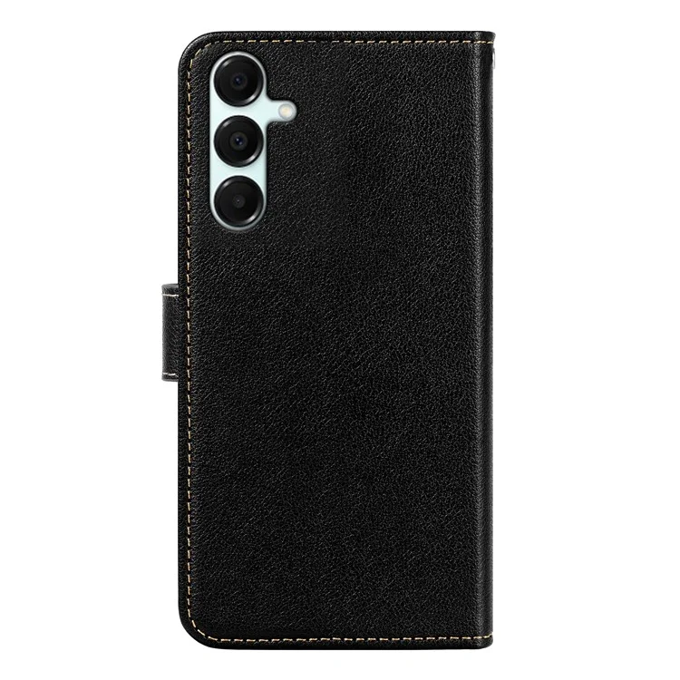For Samsung Galaxy A26 5G Case RFID Blocking Wallet Litchi Texture Leather Phone Cover Magnetic Clasp - Black