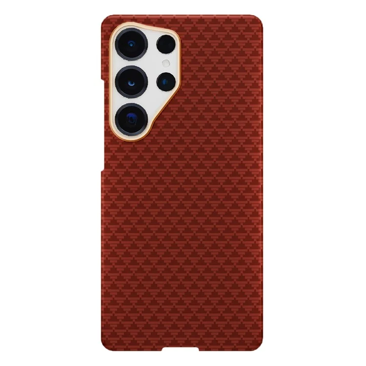 GKK BTGD For Samsung Galaxy S25 Ultra Case Compatible with MagSafe Woven Texture PC Phone Back Cover - Red