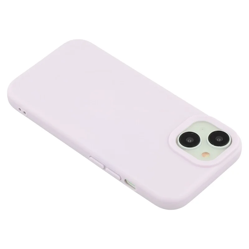 For iPhone 13 Case 2.0mm Thick Solid Color Soft TPU Phone Back Cover Large Lens Cutout - Light Purple