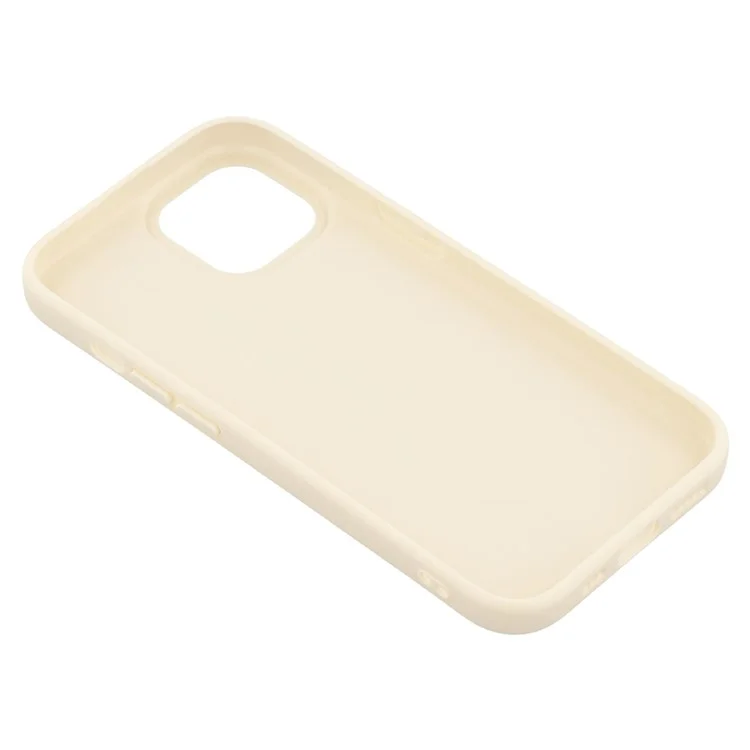 For iPhone 13 Case 2.0mm Thick Solid Color Soft TPU Phone Back Cover Large Lens Cutout - Antique White