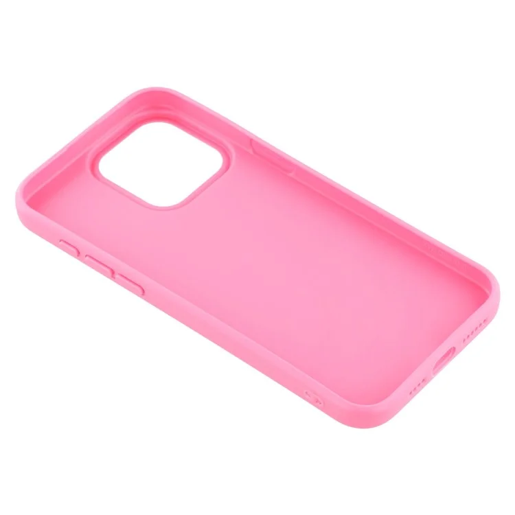 For iPhone 15 Pro Case 2.0mm Thick Solid Color Soft TPU Phone Back Cover Large Lens Cutout - Rose
