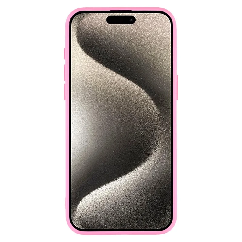 For iPhone 15 Pro Max Case 2.0mm Thick Solid Color Soft TPU Phone Back Cover Large Lens Cutout - Rose