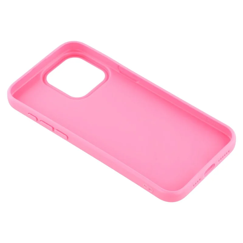For iPhone 15 Pro Max Case 2.0mm Thick Solid Color Soft TPU Phone Back Cover Large Lens Cutout - Rose